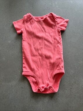 Soft Coral Short-Sleeve Baby One-Piece Bodysuit size 18 months